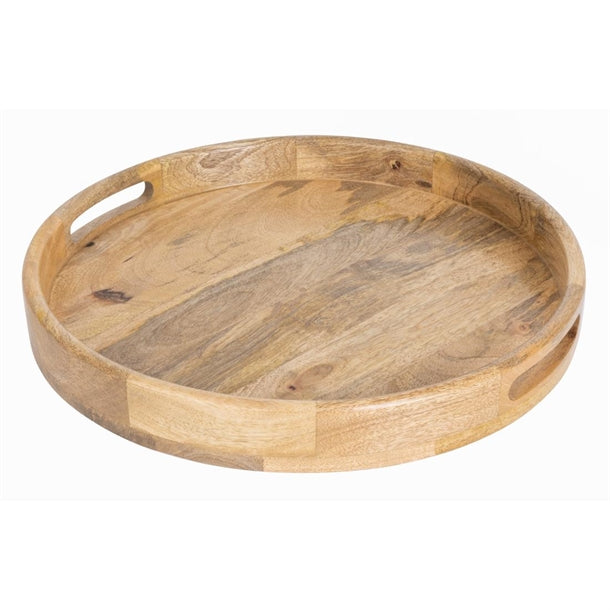 Olympia Mango Wood Round Deep Sided Tray 400mm ja886