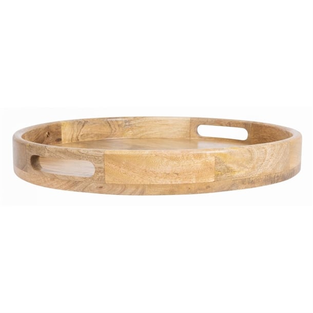 Olympia Mango Wood Round Deep Sided Tray 400mm ja886