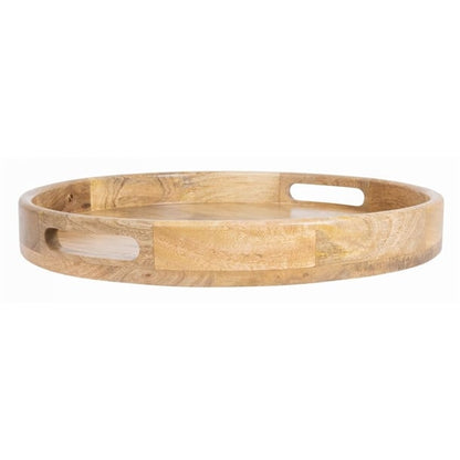 Olympia Mango Wood Round Deep Sided Tray 400mm ja886