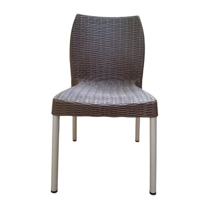 Bolero Elements Polypropylene Rattan Side Chairs Dark Brown (4 Pack) ja914