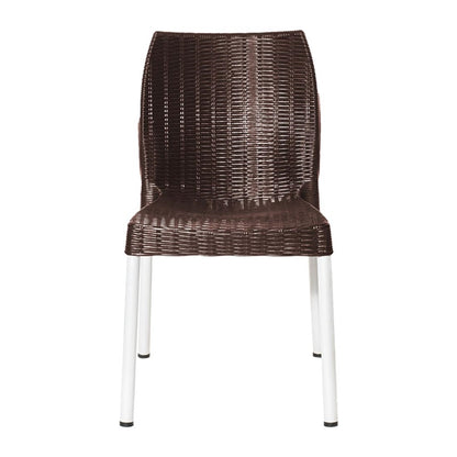 Bolero Elements Polypropylene Rattan Side Chairs Dark Brown (4 Pack) ja914