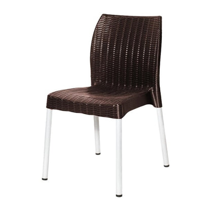 Bolero Elements Polypropylene Rattan Side Chairs Dark Brown (4 Pack) ja914