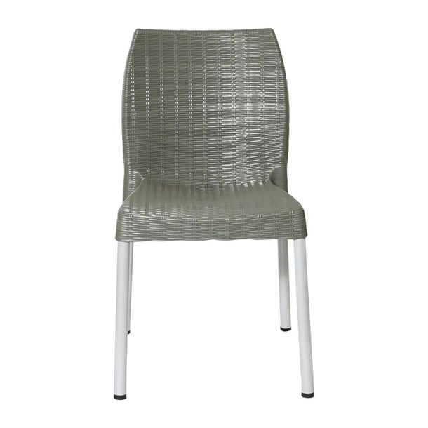 Bolero Elements Polypropylene Rattan Side Chairs Olive Green (4 Pack) ja915