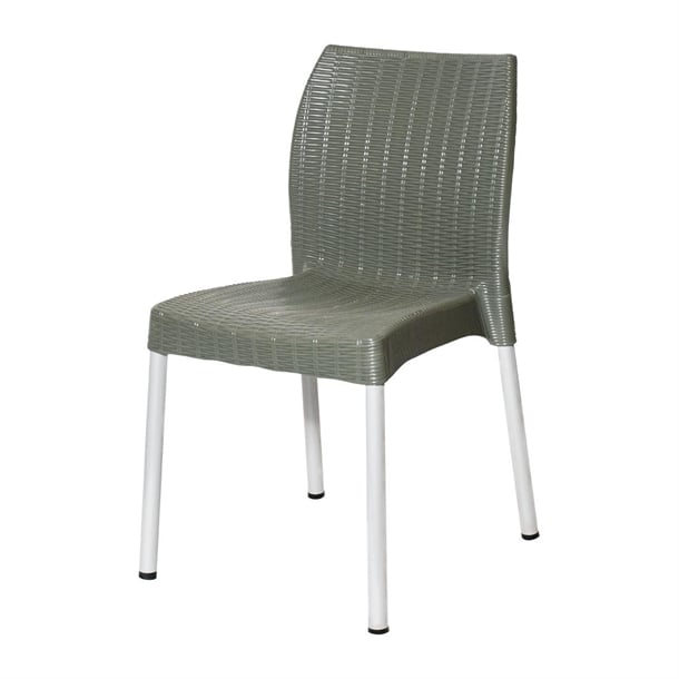 Bolero Elements Polypropylene Rattan Side Chairs Olive Green (4 Pack) ja915