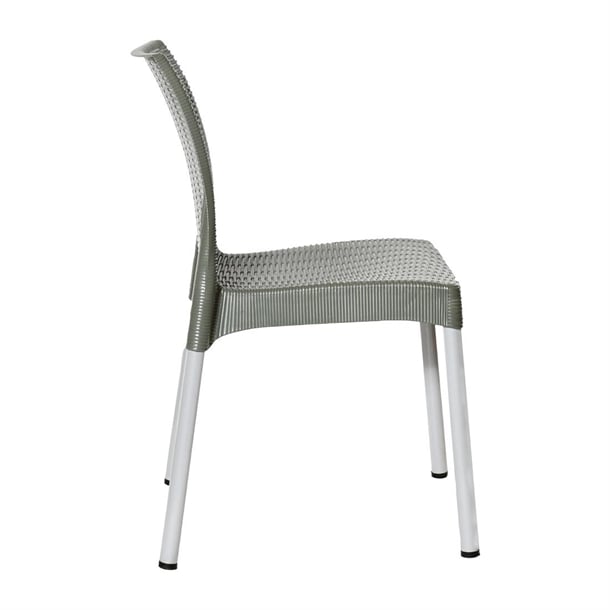 Bolero Elements Polypropylene Rattan Side Chairs Olive Green (4 Pack) ja915