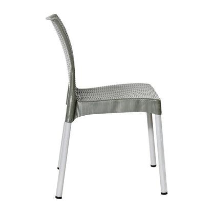 Bolero Elements Polypropylene Rattan Side Chairs Olive Green (4 Pack) ja915