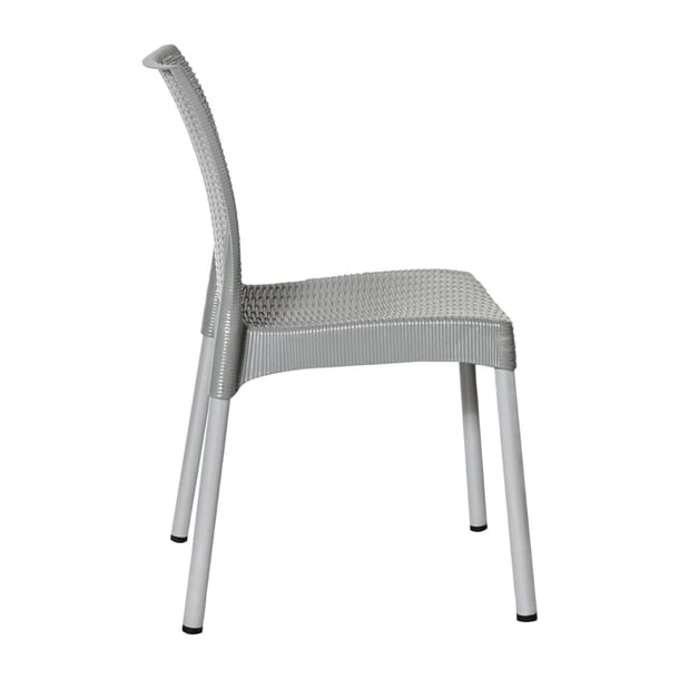 Bolero Elements Polypropylene Rattan Side Chairs Grey (4 Pack) ja916