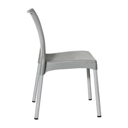 Bolero Elements Polypropylene Rattan Side Chairs Grey (4 Pack) ja916