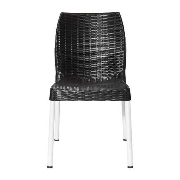 Bolero Elements Polypropylene Rattan Side Chairs Black (4 Pack) ja917