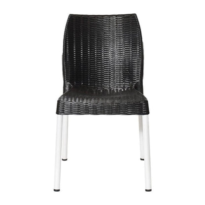 Bolero Elements Polypropylene Rattan Side Chairs Black (4 Pack) ja917