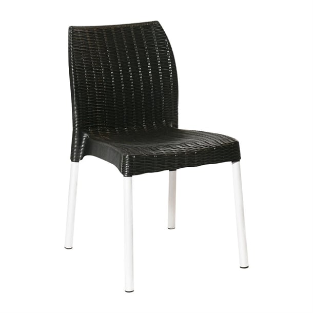 Bolero Elements Polypropylene Rattan Side Chairs Black (4 Pack) ja917