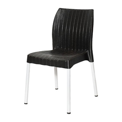 Bolero Elements Polypropylene Rattan Side Chairs Black (4 Pack) ja917