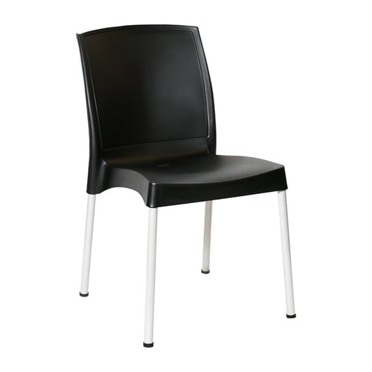 Bolero Elements Polypropylene Plain Side Chairs Black (4 Pack) ja918