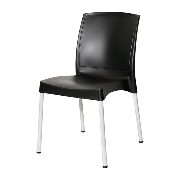 Bolero Elements Polypropylene Plain Side Chairs Black (4 Pack) ja918