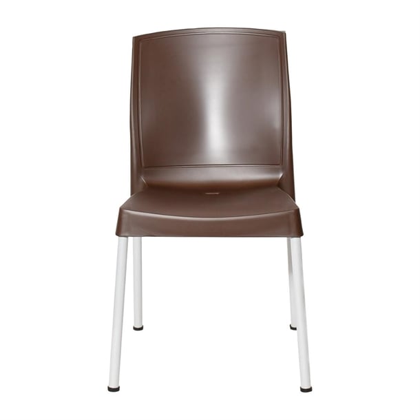 Bolero Elements Polypropylene Plain Side Chairs Dark Brown (4 Pack) ja919