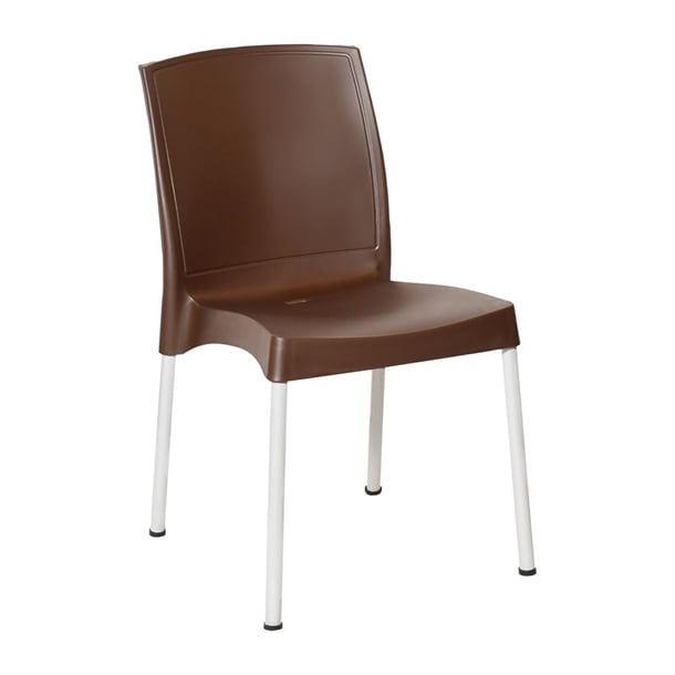 Bolero Elements Polypropylene Plain Side Chairs Dark Brown (4 Pack) ja919