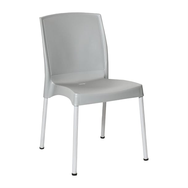 Bolero Elements Polypropylene Plain Side Chairs Grey (4 Pack) ja920