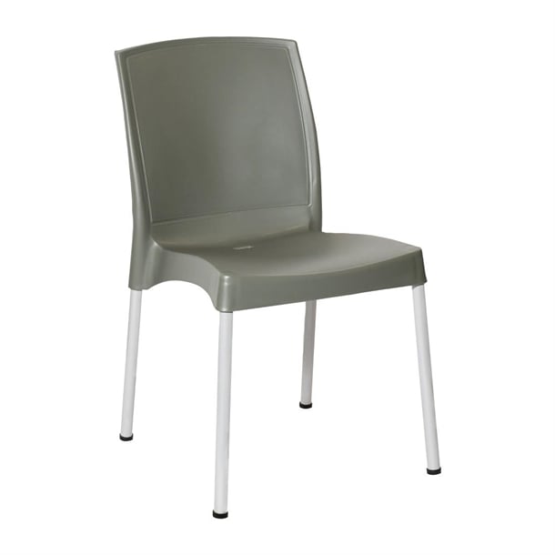 Bolero Elements Polypropylene Plain Side Chairs Olive Green (4 Pack) ja921