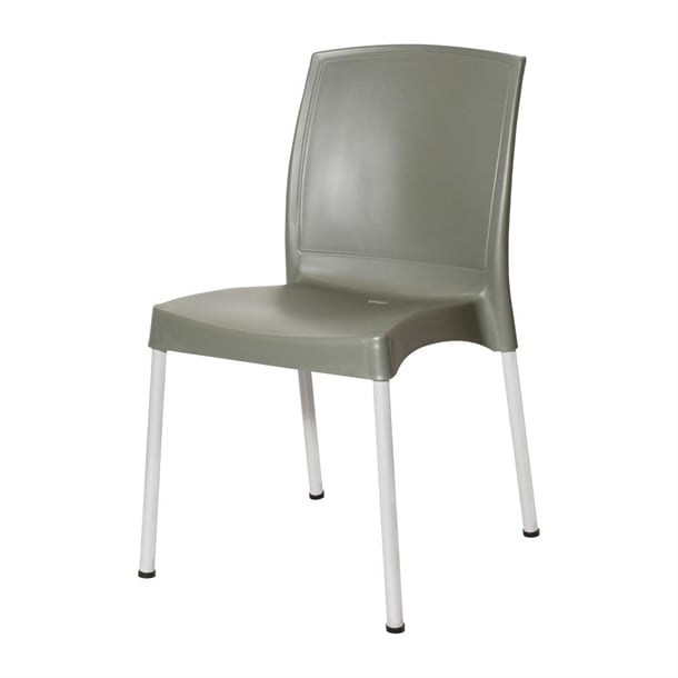Bolero Elements Polypropylene Plain Side Chairs Olive Green (4 Pack) ja921