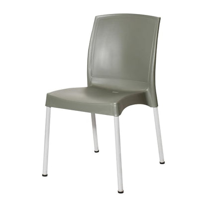 Bolero Elements Polypropylene Plain Side Chairs Olive Green (4 Pack) ja921