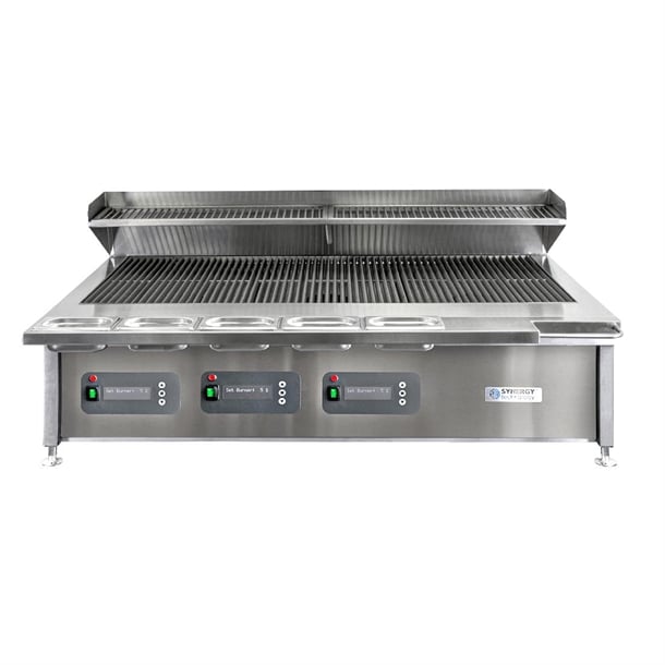 Synergy Grill Trilogy Nat Gas Chargrill with Garnish Rail & Slow Cook Shelf ST1500 ja960