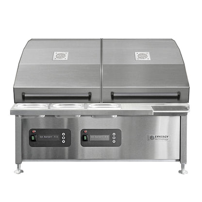 Synergy CharGo Nat Gas Chargrill Oven with 2 Lids, Slow Cook Shelves & Garnish Rail STCGO900 ja963