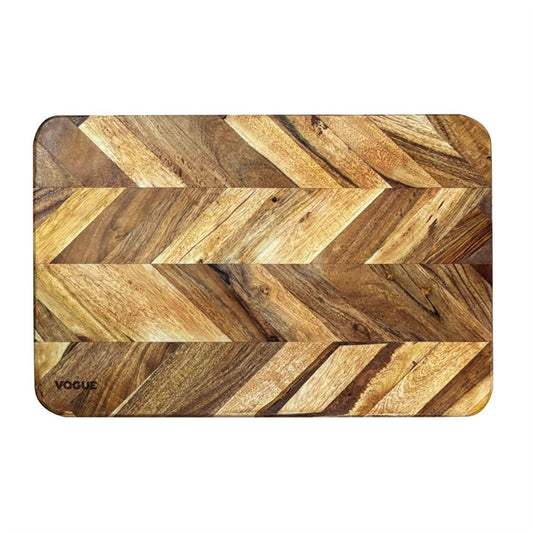 Vogue Chevron Effect Acacia Wood Chopping Board Medium jb124