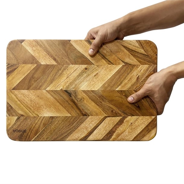 Vogue Chevron Effect Acacia Wood Chopping Board Medium jb124