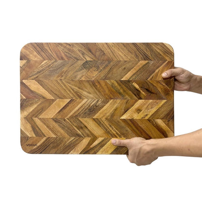 Vogue Chevron Effect Acacia Wood Chopping Board Large jb125