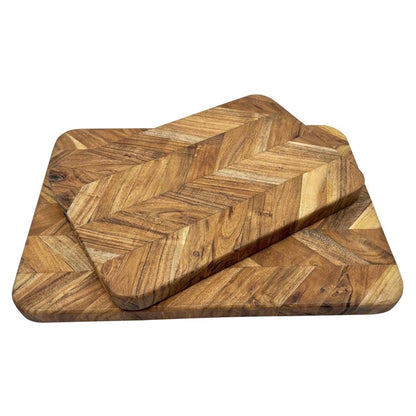 Vogue Chevron Effect Acacia Wood Chopping Board Large jb125