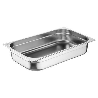 Nisbets Essentials Stainless Steel Gastronorm Tray 1/1 100mm ( 3 Pack) jb370