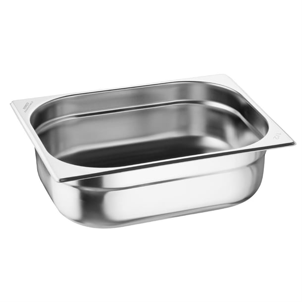 Nisbets Essentials Stainless Steel 1/2 Gastronorm Tray 100mm ( 3 Pack) jb372