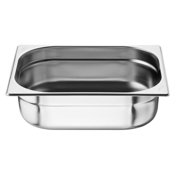 Nisbets Essentials Stainless Steel 1/2 Gastronorm Tray 100mm ( 3 Pack) jb372