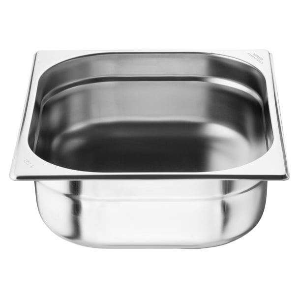 Nisbets Essentials Stainless Steel 1/2 Gastronorm Tray 100mm ( 3 Pack) jb372