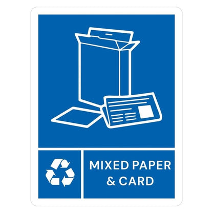 Jantex Slim Bin Label - Mixed Paper & Card jb490
