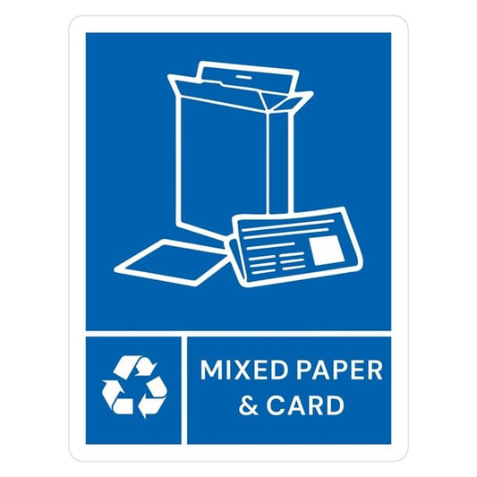Jantex Slim Bin Label - Mixed Paper & Card jb490