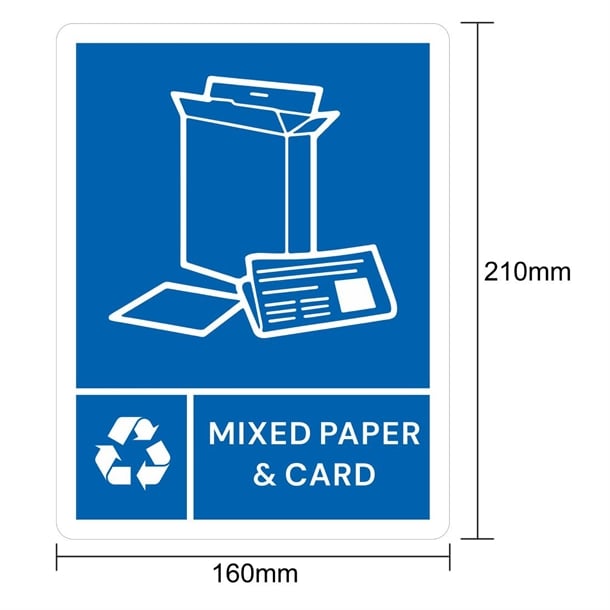 Jantex Slim Bin Label - Mixed Paper & Card jb490