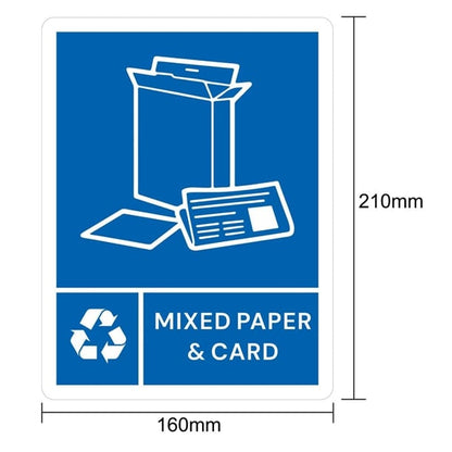 Jantex Slim Bin Label - Mixed Paper & Card jb490