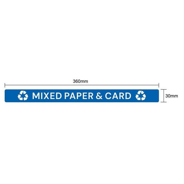 Jantex Slim Bin Lid Label - Mixed Paper & Card jb491
