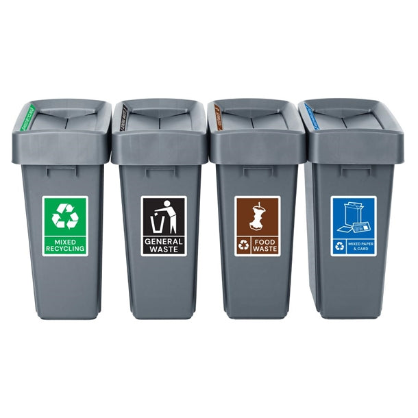 Jantex Slim Bin Lid Label - Mixed Paper & Card jb491