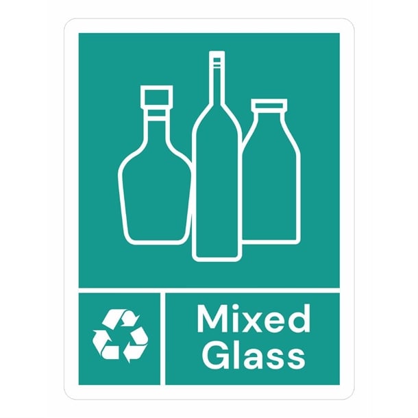 Jantex Slim Bin Label - Mixed Glass jb494