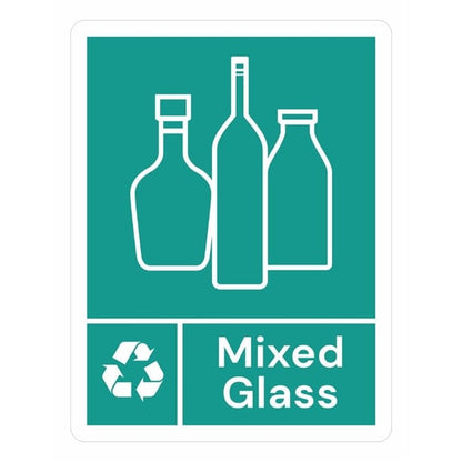 Jantex Slim Bin Label - Mixed Glass jb494