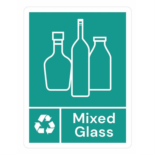 Jantex Slim Bin Label - Mixed Glass jb494