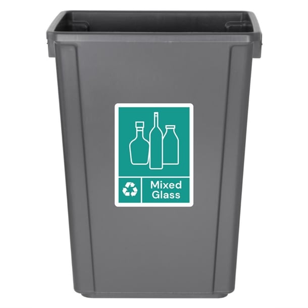 Jantex Slim Bin Label - Mixed Glass jb494