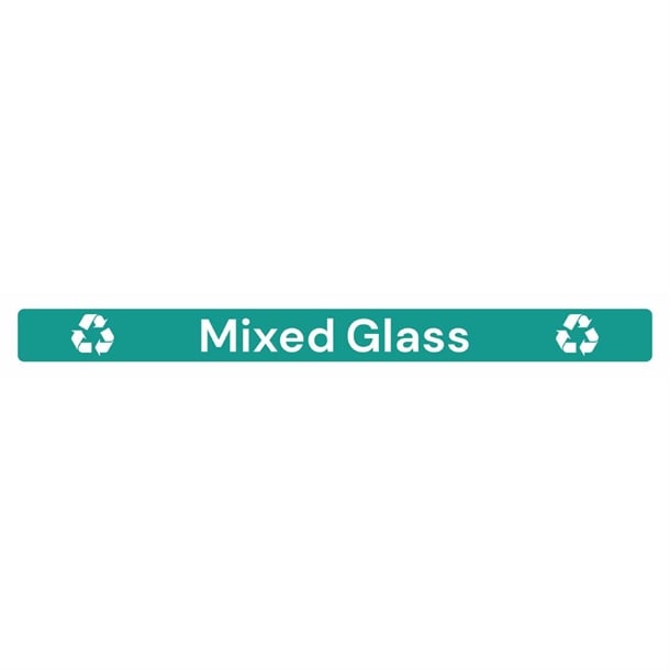 Jantex Slim Bin Lid Label - Mixed Glass jb495
