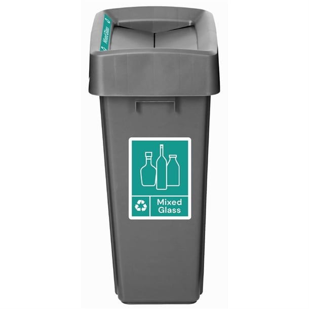 Jantex Slim Bin Lid Label - Mixed Glass jb495