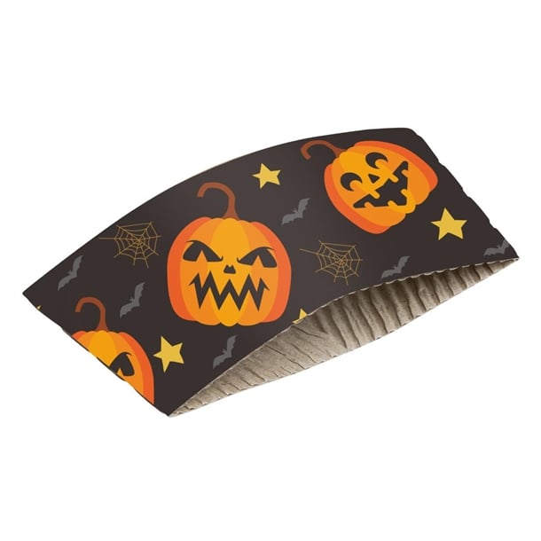 Fiesta Recyclable Halloween Cups Sleeves for 8oz Hot Cups (100 Pack) jb540