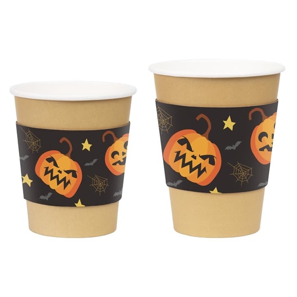 Fiesta Recyclable Halloween Cups Sleeves for 12oz Hot Cups (100 Pack) jb541