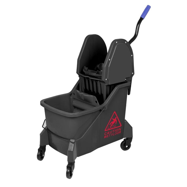 Jantex Two-Compartment Mop Bucket and Wringer Red 30Ltr jb542