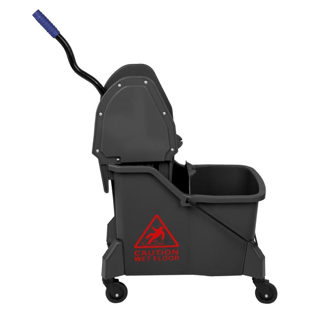 Jantex Two-Compartment Mop Bucket and Wringer Red 30Ltr jb542